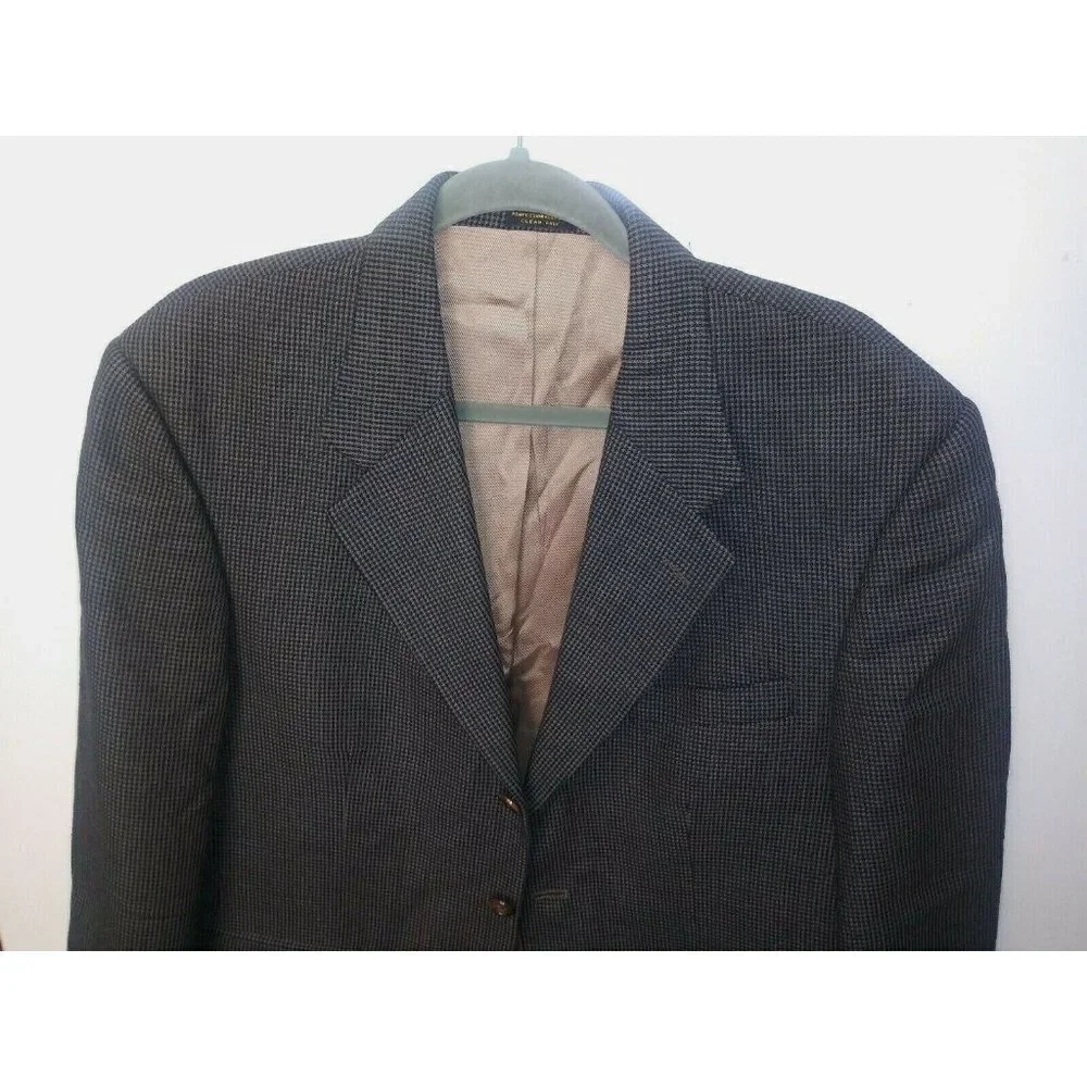 Oscar De La Renta Mens Blazer Sportscoat 40S green brown 100% Wool fully lined